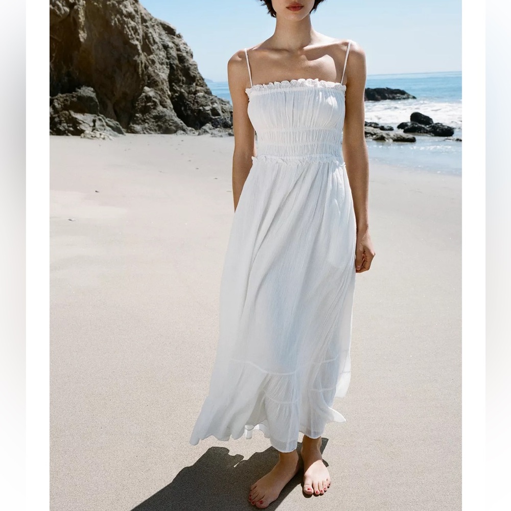 Zara White Midi Dress